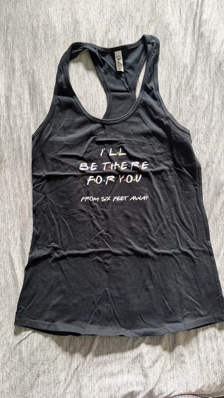 Black Graphic Racerback Tank Top Size M